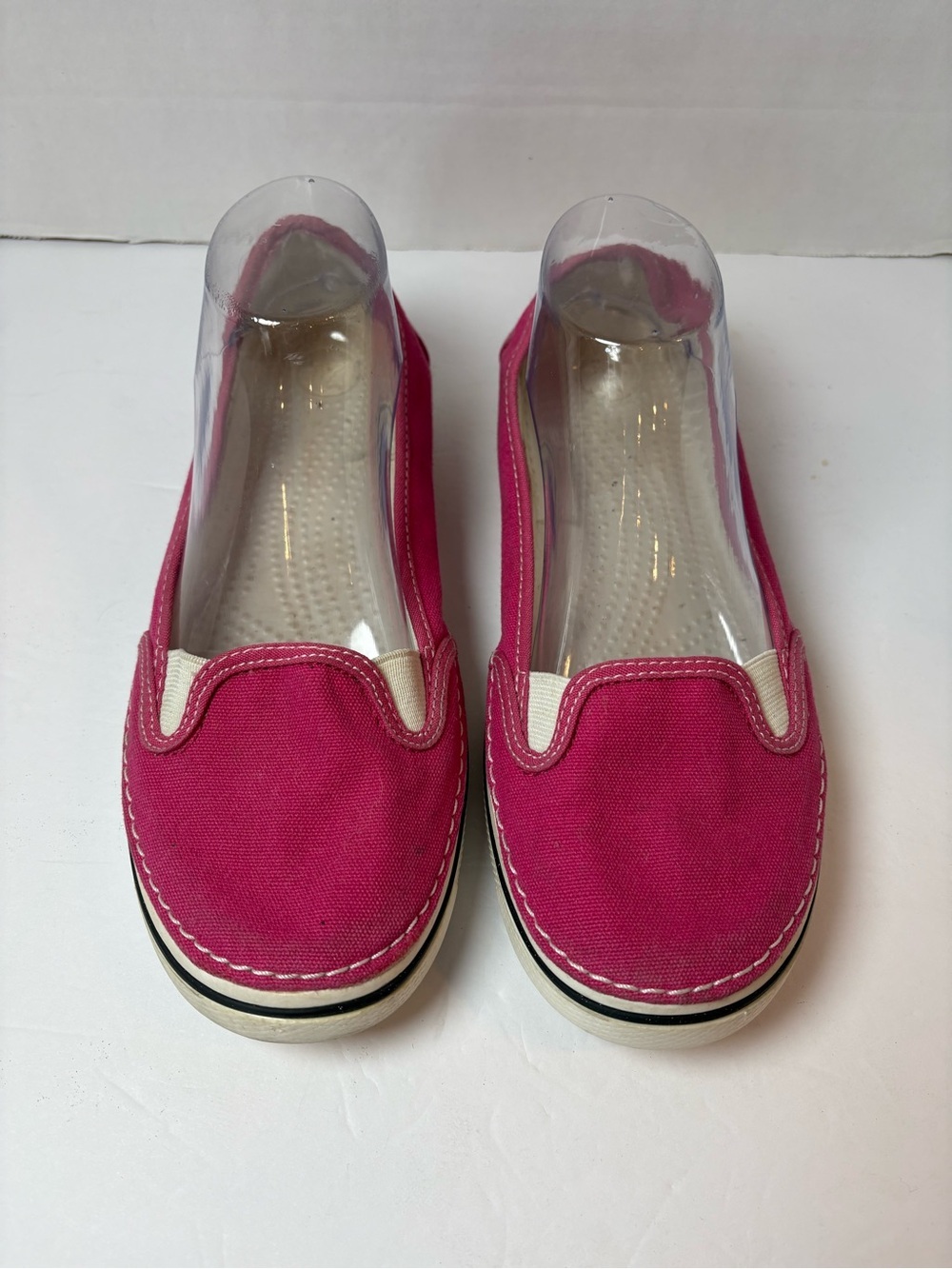 Crocs Women’s Hot Pink Hover Slip-on Canvas Sneakers Size 9